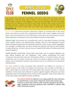 AAPLD Spice Club, April 2026 - Fennel Seeds
